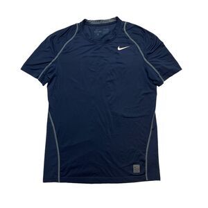 Nike Pro T Shirt Men M Medium Navy Blue Dri-Fit Cool Fitted Stretch Short Sleeve